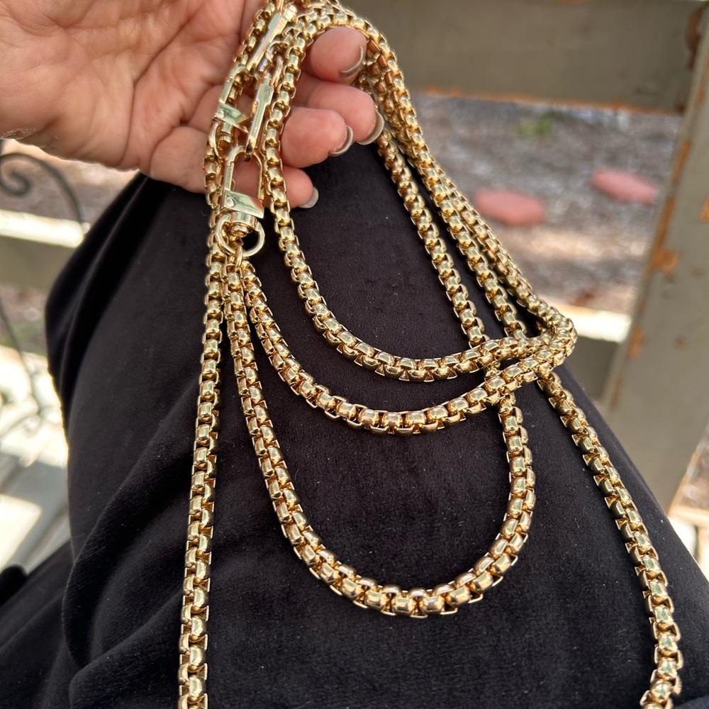 Unbranded heavy substantial, gold Rollo link necklaces interlocking, carabiners - Picture 12 of 17